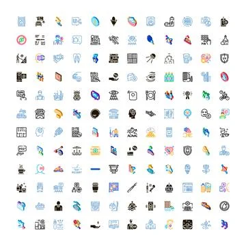 Diverse universal ui ux design icons collection 스톡 일러스트