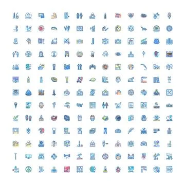 Diverse vector icon collection illustrating many concepts Stockillustratie