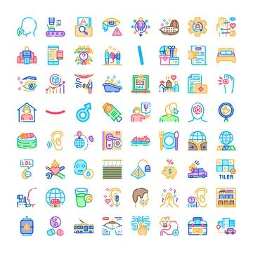 Diverse vector icon set exploring modern concepts Stock Illustration