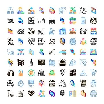 Diverse vector icon set exploring modern concepts Illustrazione stock
