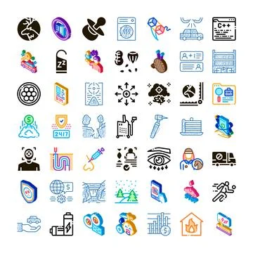 Diverse vector icon set illustrating various concepts and elements Illustrazione stock