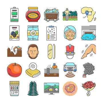 Diverse vector icon set illustrating various industries and concepts Stockillustratie