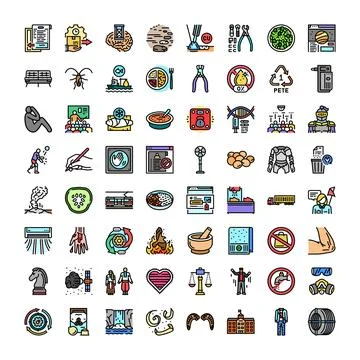 Diverse vector icon set representing various concepts Stock Illustration