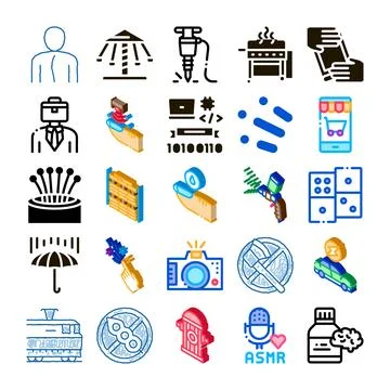 Diverse vector icons representing modern business activities and concepts Illustrazione stock