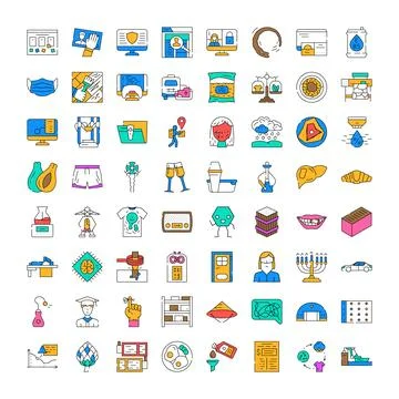 Diverse vector line icons for web and mobile apps Stock Illustration