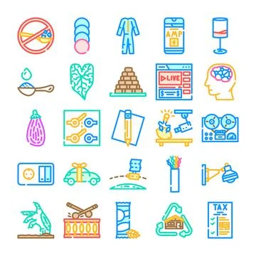 Diverse vector outline icons collection for web design Stockillustratie