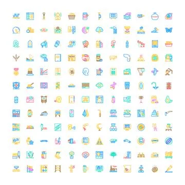 Diverse vector pictograms representing modern digital concepts collection Illustrazione stock