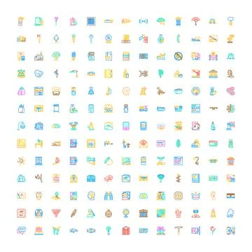 Diverse vector pictograms on white background Illustrazione stock