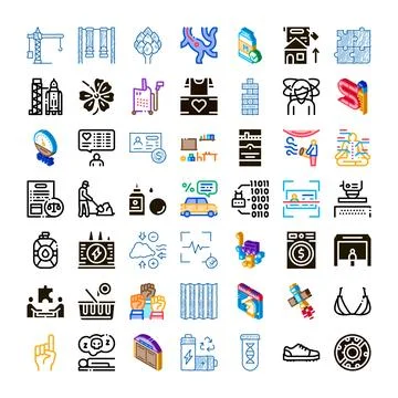 Diverse vector web application interface icons set Stock Illustration
