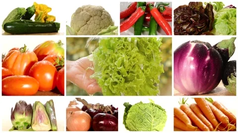 Diverse vegetables montage Stock Footage 41405935
