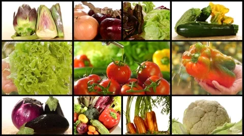 Diverse vegetables montage Video stock 42949914
