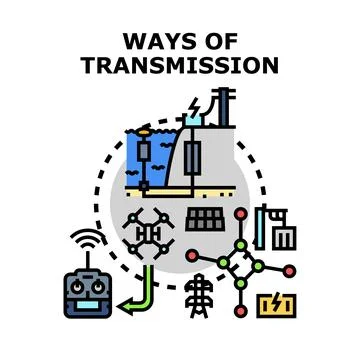 Diverse ways of transmitting information and energy Stock Illustration