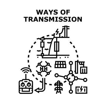 Diverse ways of transmitting information and energy Stock Illustration