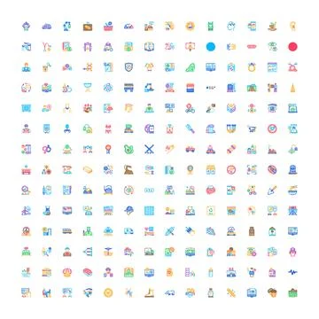 Diverse web graphics icon set for business and technology Stock Illustration