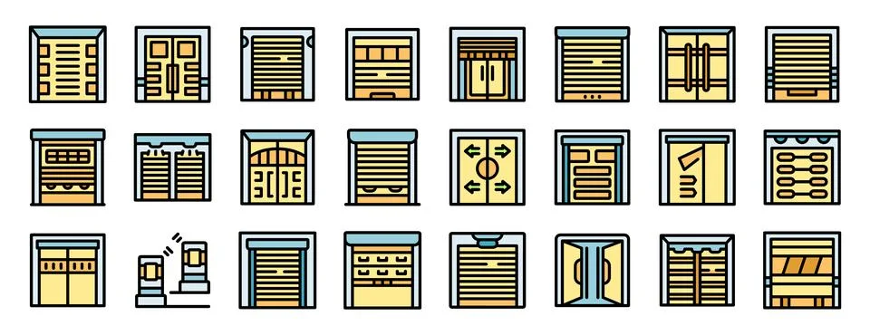 Diverse window blind designs in vector art Stock Illustration