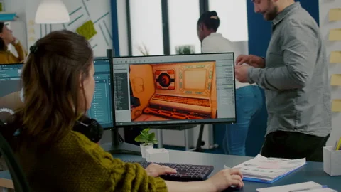 Diverse women game sofware developers testing new game Stock Footage 152793859