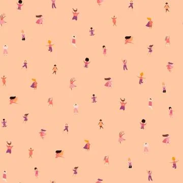 Diverse women seamless pattern Illustrazione stock