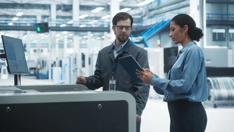 Diverse Workers Using Solder Jet Printer... | Stock Video | Pond5