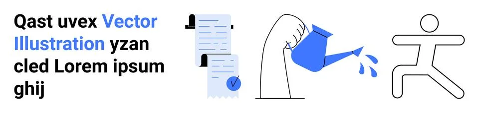 Diverse Workflow and Productivity Elements for Business and Marketing Design 库存插图