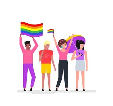 Diverse young friends Stock Illustration
