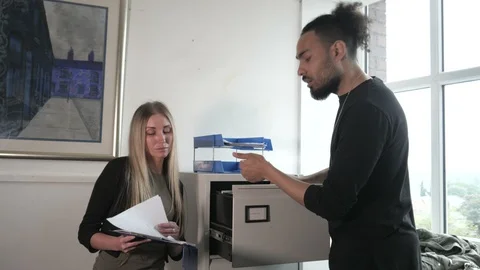 Diverse young office workers. Stock Footage 113127343