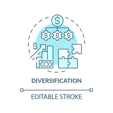 Diversification soft blue concept icon Illustrazione stock