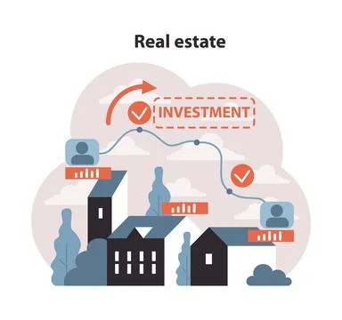 Diversification through real estate. Stock Illustration