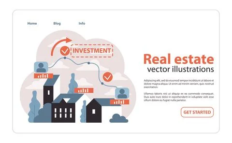 Diversification through real estate. Stock Illustration