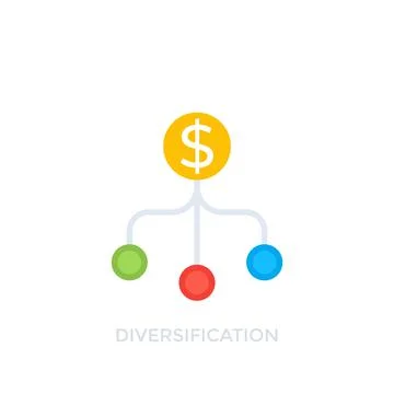 Diversification vector icon on white Stock Illustration