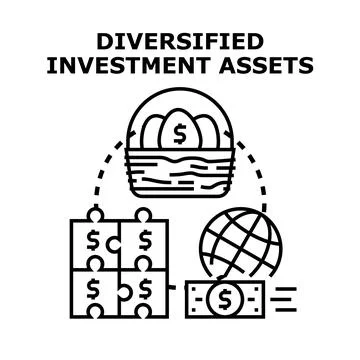 Diversified investment assets concept protecting financial portfolio Stock Illustration