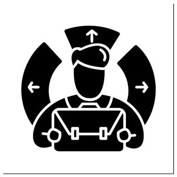 Diversified worker glyph icon Stock Illustration