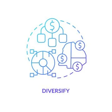 Diversify blue gradient concept icon Stock Illustration
