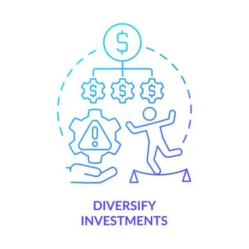 Diversify investments blue gradient concept icon Stock Illustration