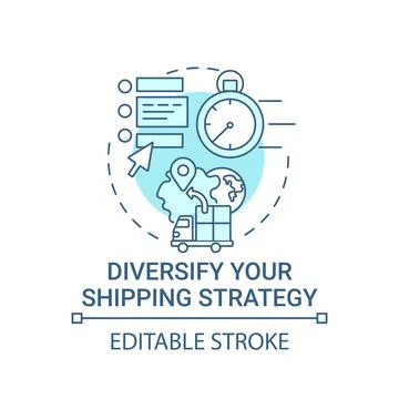Diversify shipping strategy concept icon Stock Illustration