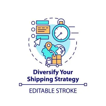Diversify shipping strategy concept icon Stock Illustration