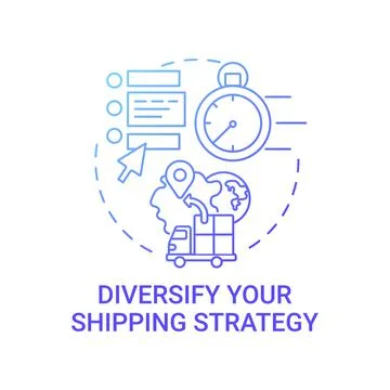 Diversify shipping strategy concept icon Stock Illustration
