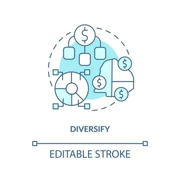 Diversify turquoise concept icon Stock Illustration