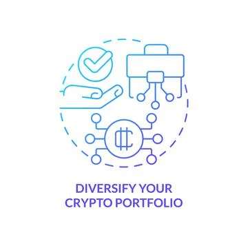 Diversify your crypto portfolio blue gradient concept icon Ilustración de archivo