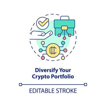 Diversify your crypto portfolio concept icon Ilustración de archivo