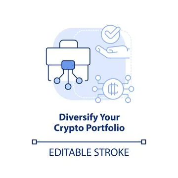 Diversify your crypto portfolio light blue concept icon Ilustración de archivo