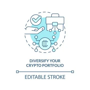 Diversify your crypto portfolio turquoise concept icon Ilustración de archivo