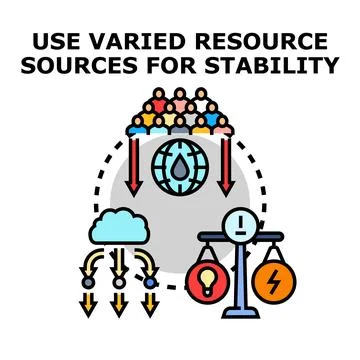 Diversifying resource sources for supply stability Stock Illustration