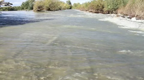 Diversion Dam in a River Stock Footage 12736790