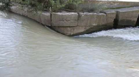 Diversion Dam in a River Stock Footage 12736826