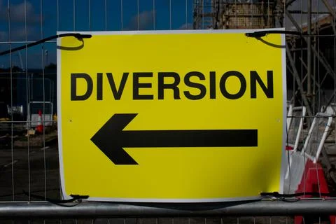 Diversion sign Stock Photos