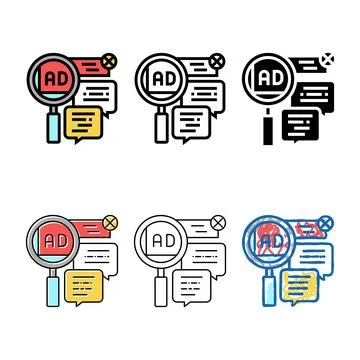Diversity advertisement in comments color icon vector Stock Illustration