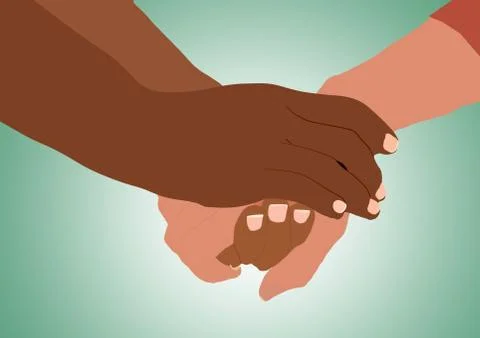 Diversity affection hands. Stock Illustration