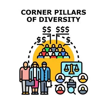 Diversity and equality creating inclusive business opportunities Stock Illustration