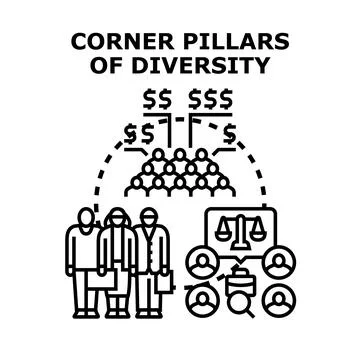 Diversity and equality creating inclusive business opportunities Stock Illustration
