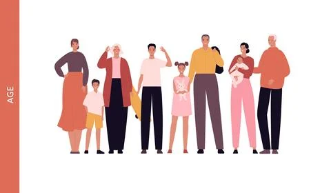 Diversity and inclusion concept. Vector flat character illustration set. Gr.. Stockillustratie